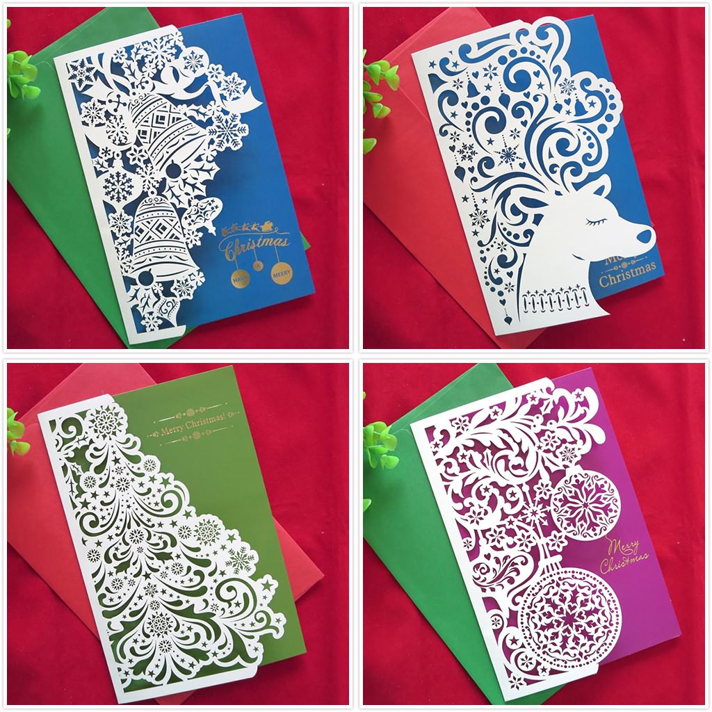 CO2 激光切割卡片紙 3D 圣誕賀卡