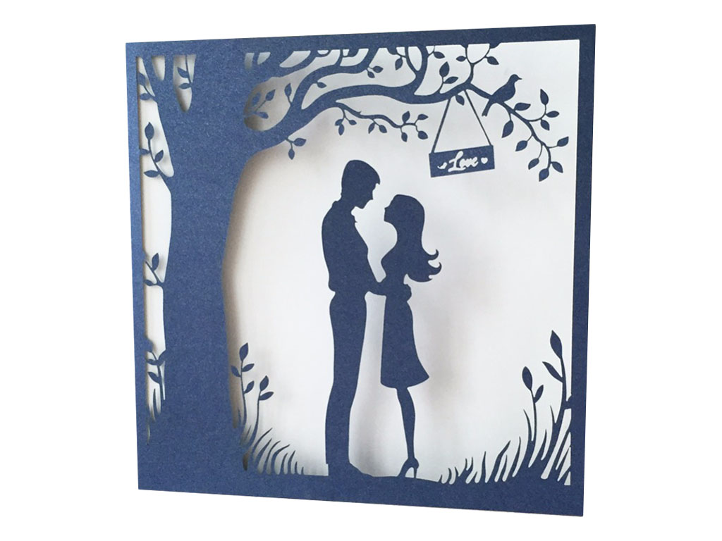 激光切割紙質(zhì)愛(ài)情賀卡
