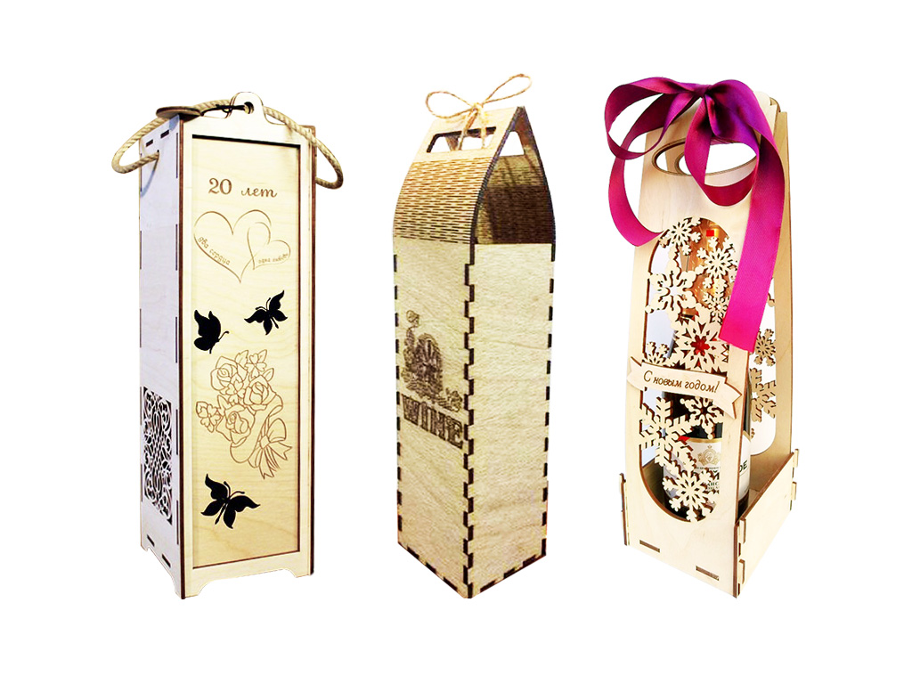 激光雕刻和切割木制酒盒項目