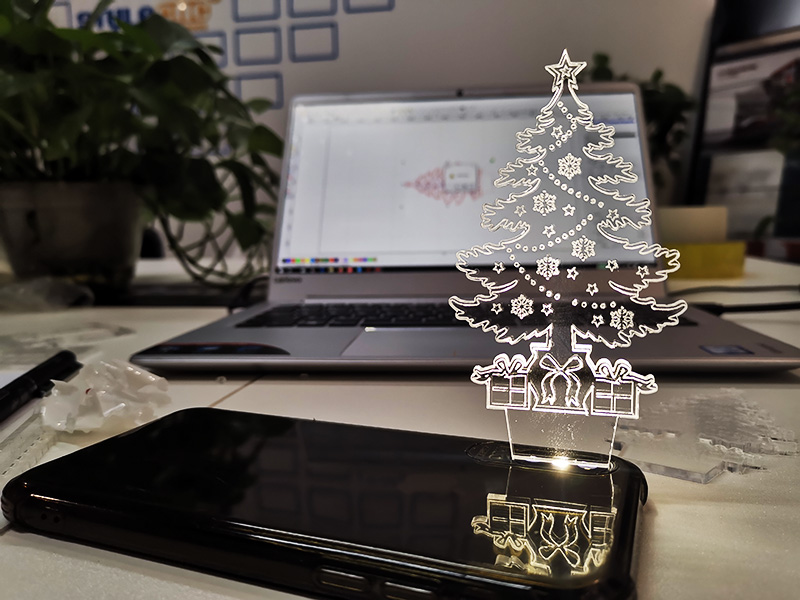 激光雕刻切割 3D 亞克力圣誕樹 激光雕刻切割 3D 亞克力圣誕樹
